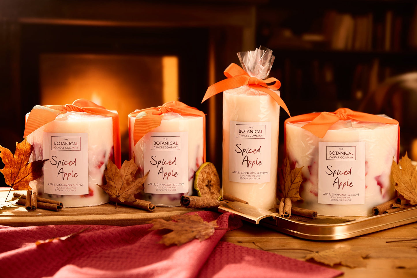 Spiced Apple TESTER Medium Luxury Botanical Candle - Apple, Cinnamon and Nutmeg