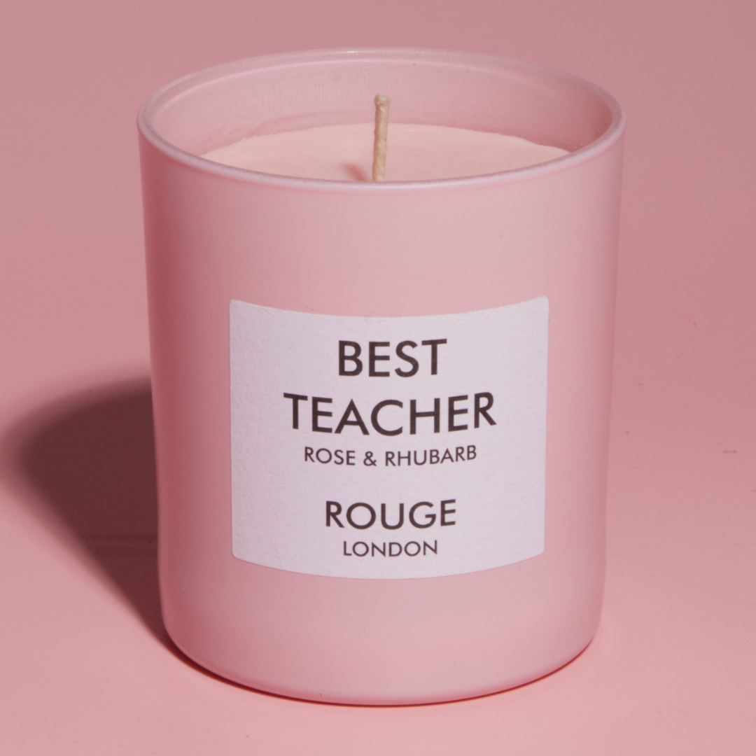 Best Teacher - Rose & Rhubarb Luxury Scented Candle - By Rouge London