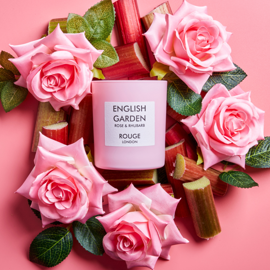 English Garden - Rose & Rhubarb Luxury Scented Candle - By Rouge London