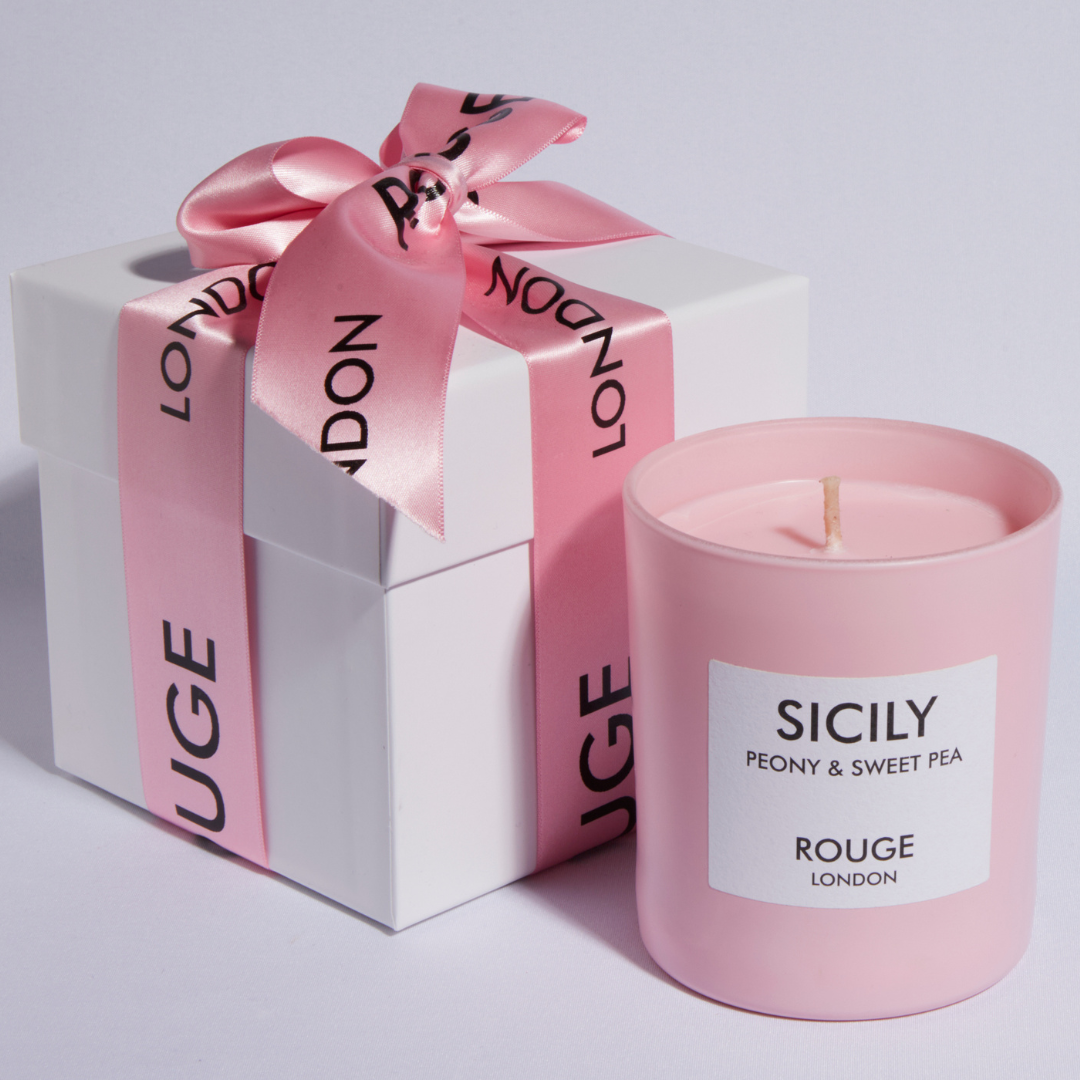 Sicily - Peony & Sweet Pea Luxury Scented Candle - By Rouge London