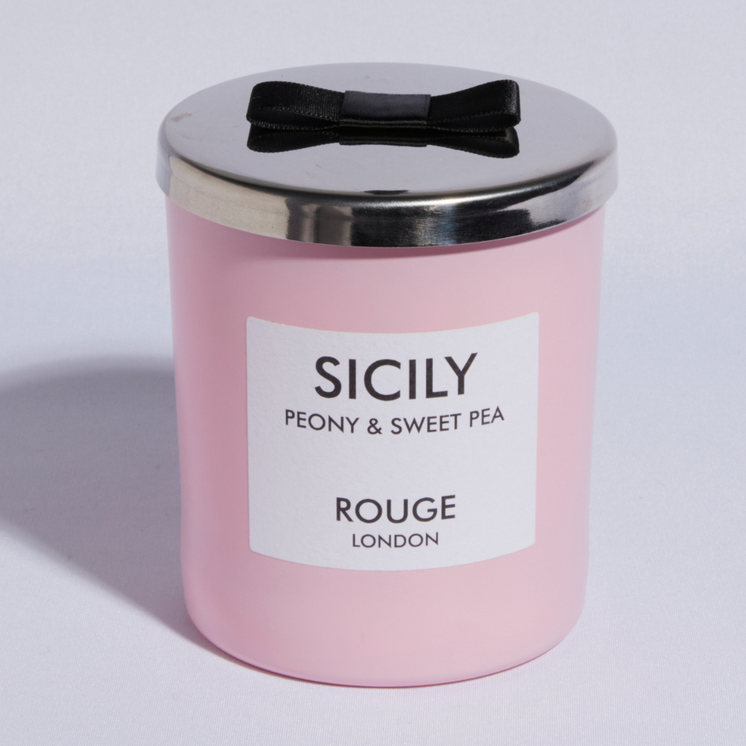 Sicily - Peony & Sweet Pea Luxury Scented Candle - By Rouge London