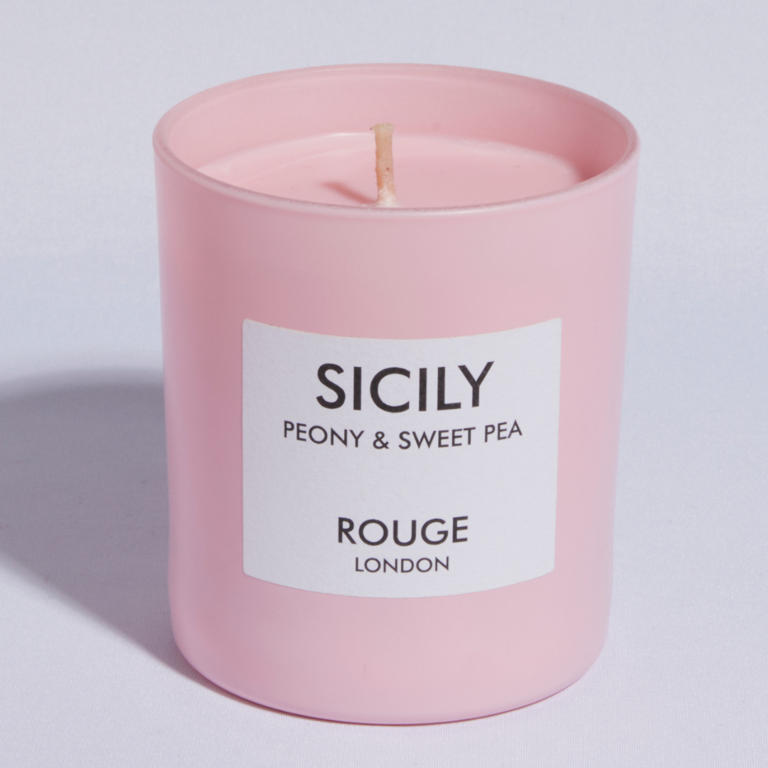 Sicily - Peony & Sweet Pea Luxury Scented Candle - By Rouge London