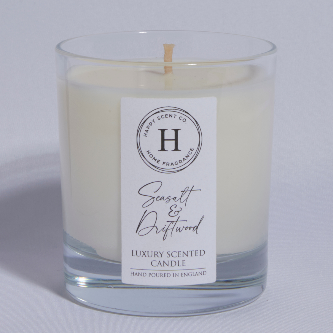 Seasalt & Driftwood Luxury Scented Candle - by Happy Scent Co