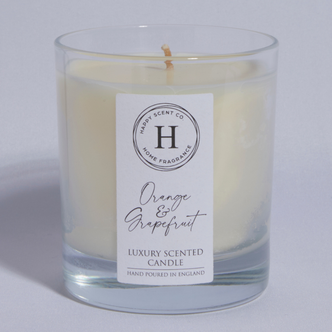 Orange & Grapefruit TESTER Luxury Scented Candle - by Happy Scent Co