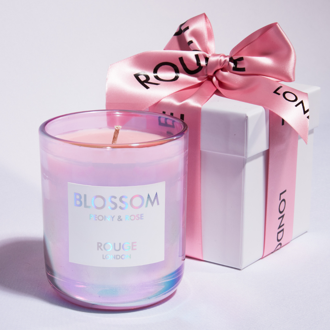 Happy Scent Co blossom peony rose candle