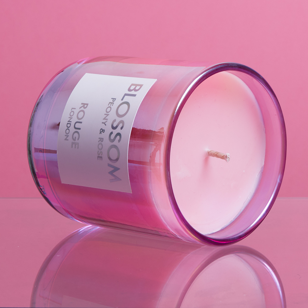 Happy Scent Co blossom peony rose candle