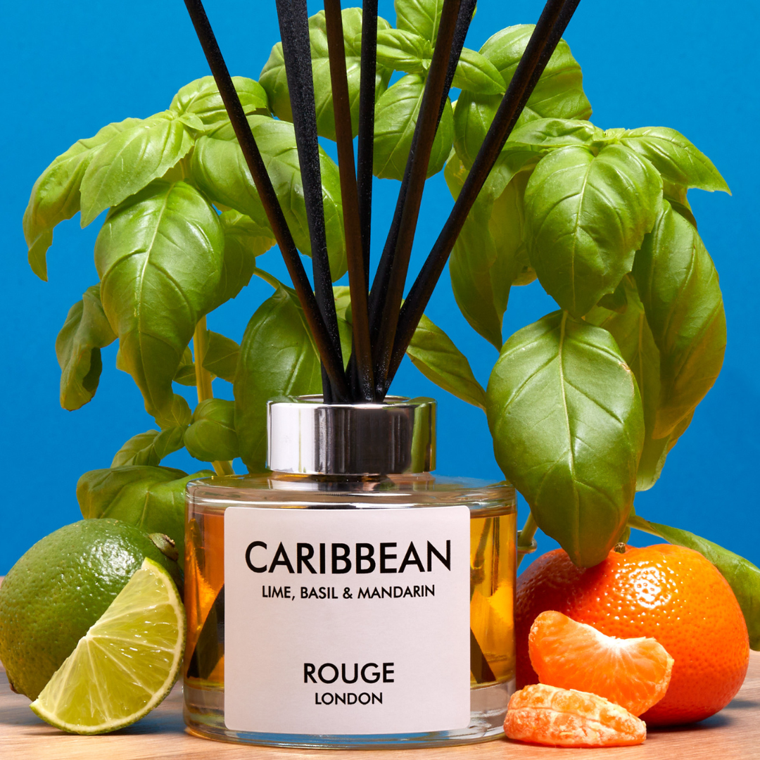 Caribbean TESTER - Lime, Basil & Mandarin Luxury Scented Reed Diffuser - By Rouge London
