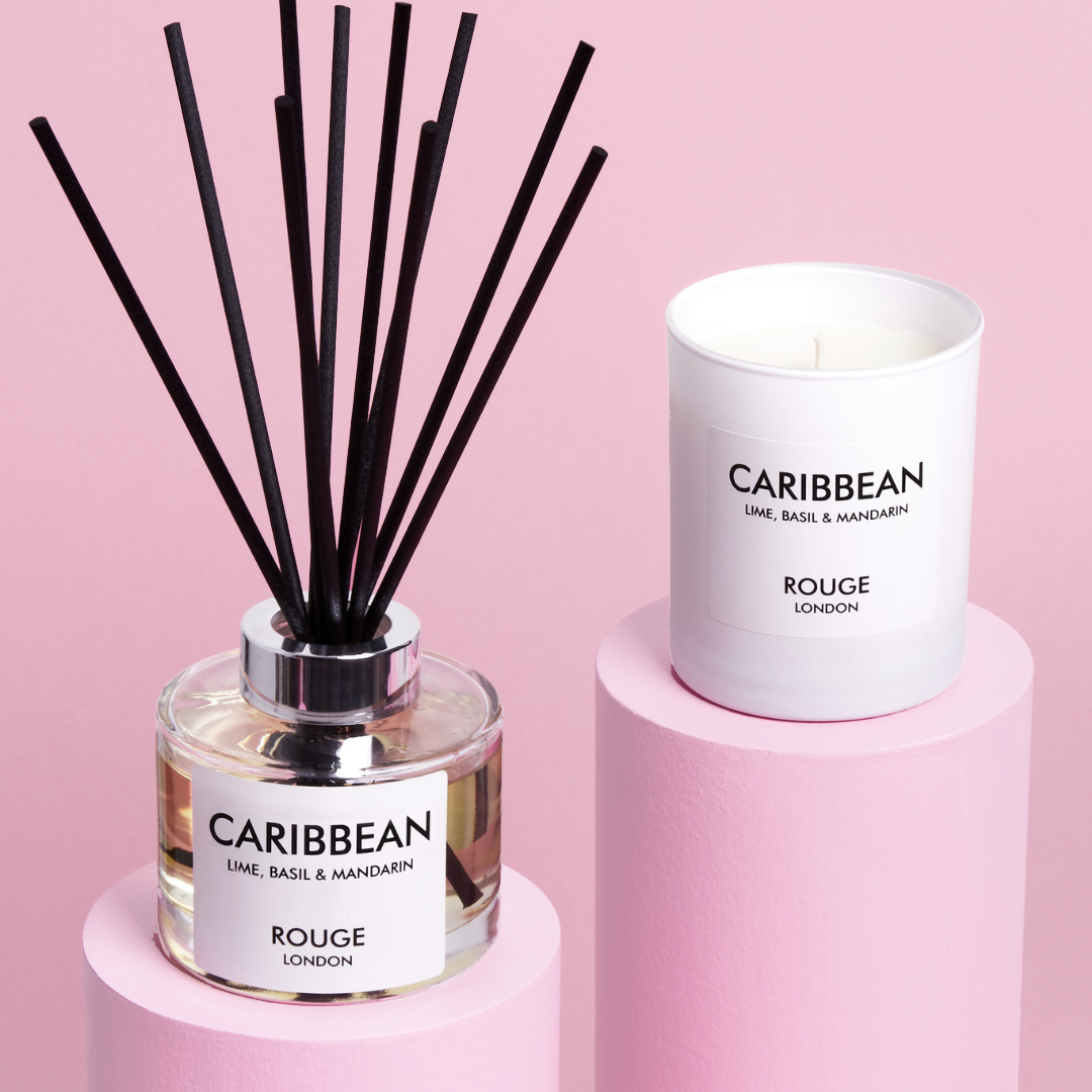 Caribbean - Lime, Basil & Mandarin Luxury Candle & Diffuser Gift Collection - By Rouge London