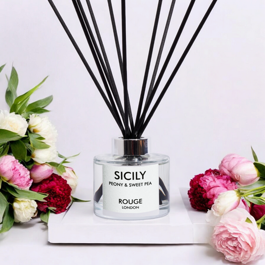 Sicily - Peony & Sweet Pea Luxury Scented Reed Diffuser - By Rouge London